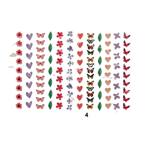لنز ناخن کد 444 طرح قلب و گل و پروانه