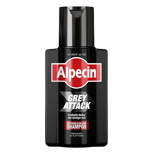 شامپو رنگ ضد ریزش کافئین دار آلپسین مدل Grey Attack حجم 200 میل